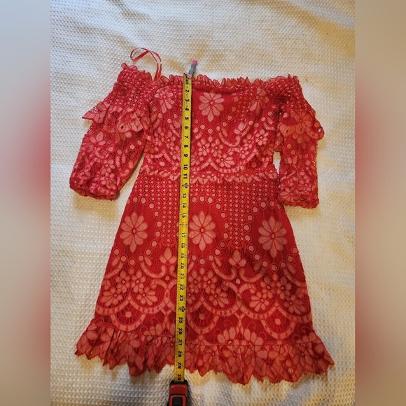 Parker Off The Shoulder Lace Dress Size 4 - Picture 9 of 14